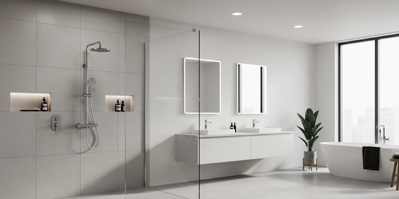 Illustration of a mixer shower